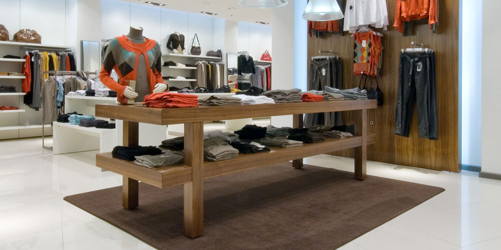 bespoke wooden furniture in retail store